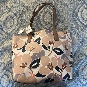 Reversible Kate Spade bag.  Modern floral print or neutral tan when reversed.